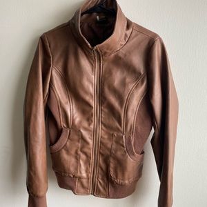 Brown Faux Leather Jacket